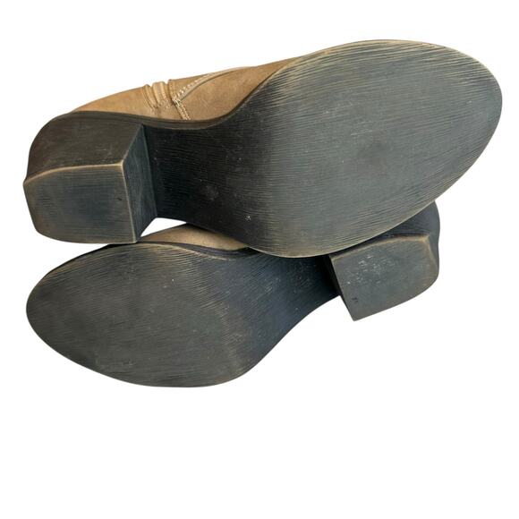 Womens Ankle Boot Size 7.5 Tan Short Heel - Picture 7 of 8